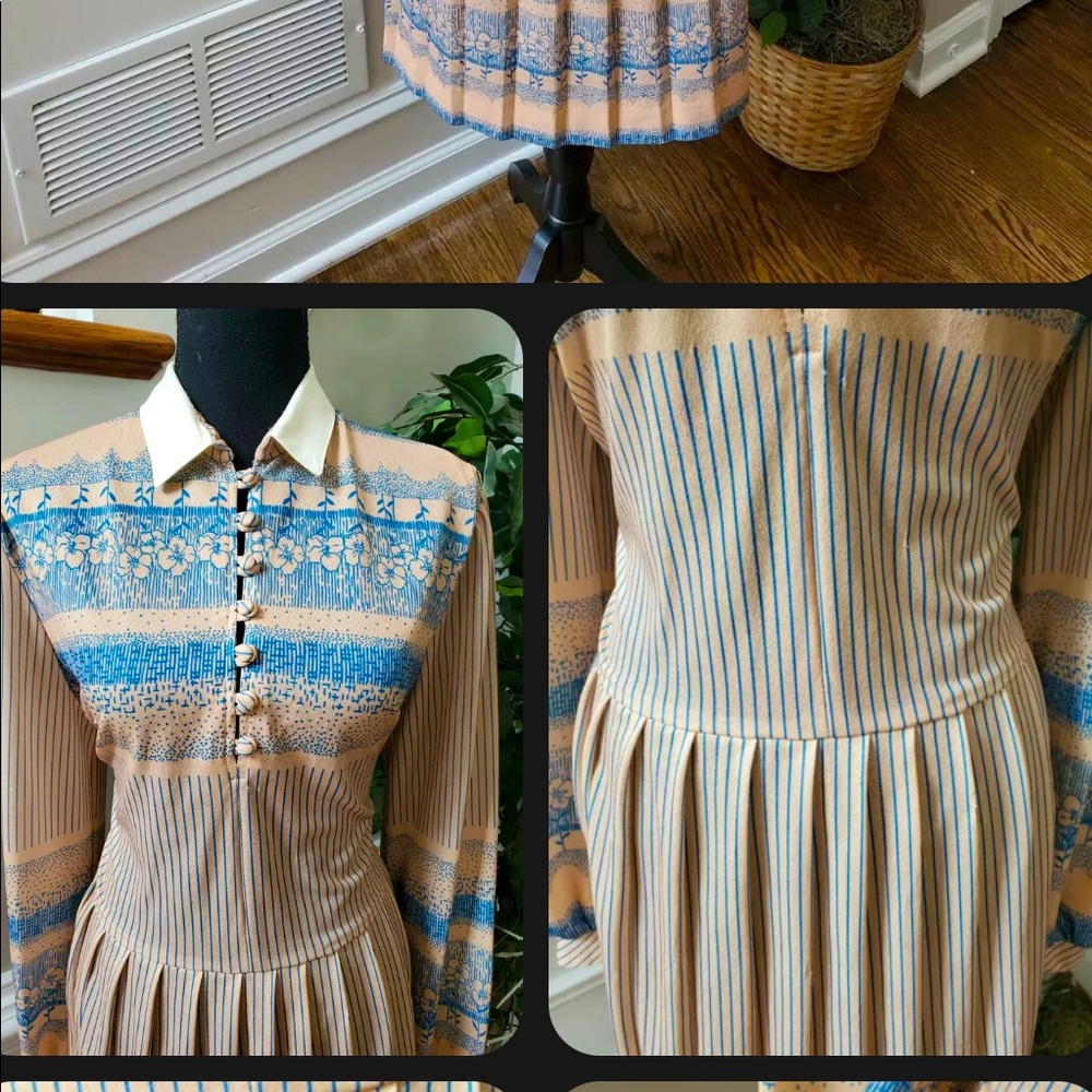 Vintage 70’s long sleeved dress sized 14